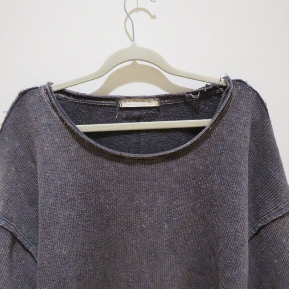 FREE PEOPLE WE THE FREE Off My Mind Cropped T-Shirt Top in Washed Black Casual - Picture 4 of 15